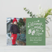 Warmest wil  kerstfoto feestdagenkaart (Staand voorkant)