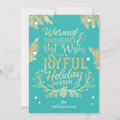 Warmest Wish Typographic Message Photo Collage Feestdagenkaart (Voorkant)