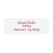 Warmest Wishes Beachy Return Address Label