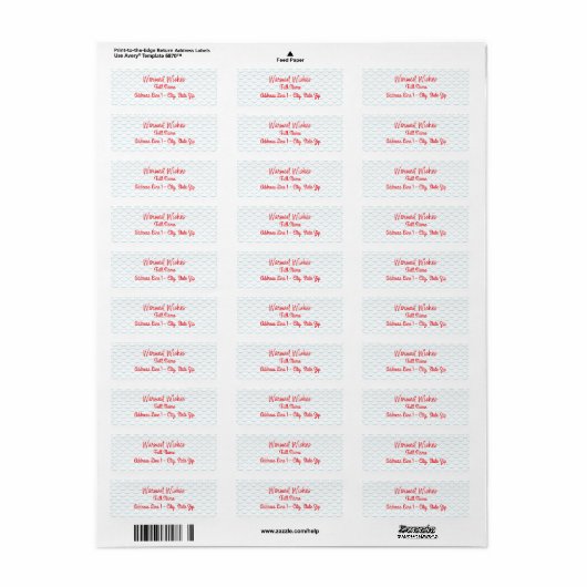 Warmest Wishes Beachy Return Address Label (Full Sheet)