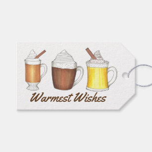 Warmest Wishes Cocoa Egg Nog Holiday Gift Label Cadeaulabel