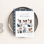 Warmest Wishes Elegant 6 Photo Collage Kerstmis Feestdagenkaart<br><div class="desc">Deel vrolijk met deze moderne vakantiekaarten met 6 van uw favoriete foto's in een rastercollage-lay-out. "Warmste vernis" staat bovenaan in handgeschreven kalligrafie en klassiek serif lettering. Pas uw familienaam aan en het jaar rechtsonder aan.</div>