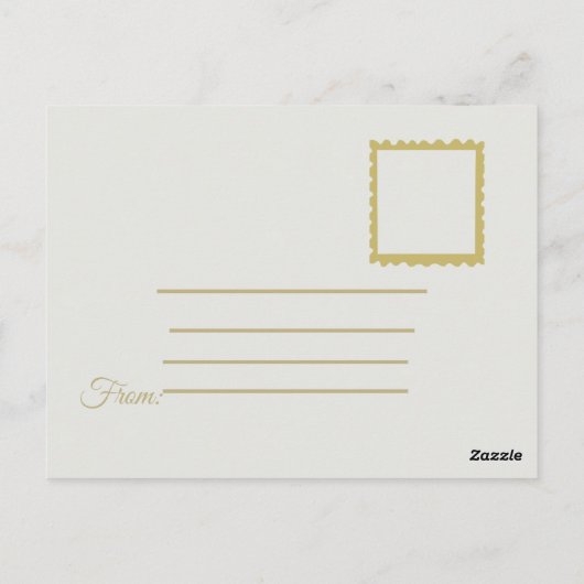 Warmest Wishes Elegant Gold and Sage Holiday Postc Briefkaart (Achterkant)