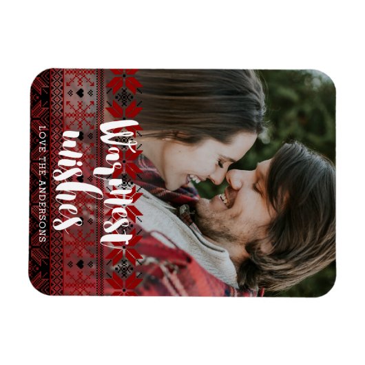 Warmest Wishes Fair Isle Pattern Magneet (Horizontaal)