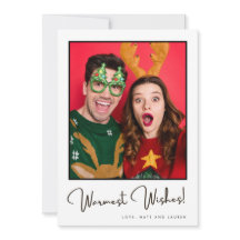 Warmest Wishes Fun Couple Photo met kerstfeestdag