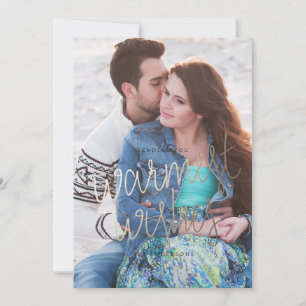 WARMEST WISHES GOLD wenskaart voor kerstmis Feestdagenkaart