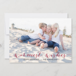 Warmest Wishes   Holiday Photo Card Feestdagenkaart