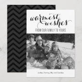 Warmest Wishes Holiday Photo Cards Feestdagenkaart (Voorkant / Achterkant)