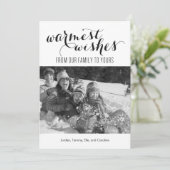 Warmest Wishes Holiday Photo Cards Feestdagenkaart (Staand voorkant)