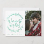 Warmest Wishes Holiday Wreatfoto Feestdagenkaart (Voorkant)