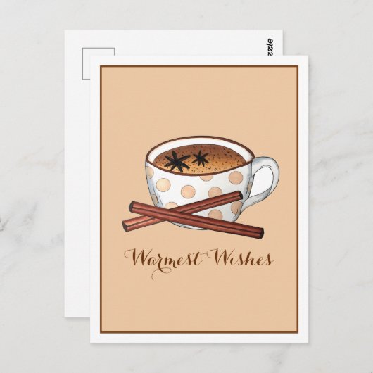 Warmest Wishes Masala Chai Indian Spiced Tea Cup Briefkaart (Voorkant / Achterkant)
