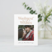 Warmest Wishes Modern Holiday Foto Briefkaart (Staand voorkant)