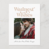 Warmest Wishes Modern Holiday Foto Briefkaart (Voorkant)