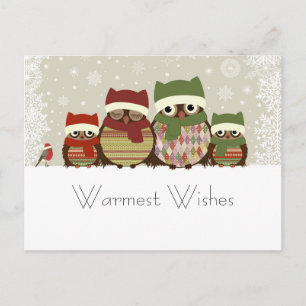 Warmest Wishes Owl Family Briefkaart