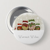 Warmest Wishes Owl Family Button (Voorkant /achterkant)