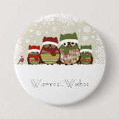 Warmest Wishes Owl Family Button (Voorkant)