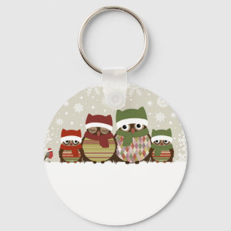 Warmest Wishes Owl Family Button Sleutelhanger