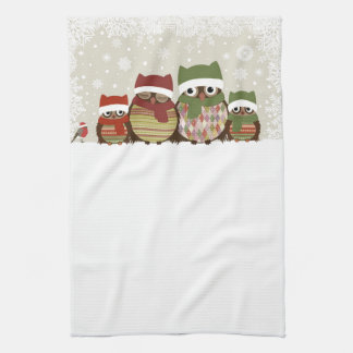 Warmest Wishes Owl Family Kitchen Towel Theedoek