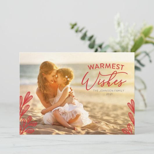 Warmest wishes Photo Card Kaart (Staand voorkant)