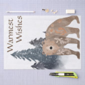 Warmest Wishes Scandi Beer in Forest Kerstmis Tissuepapier (Craft)