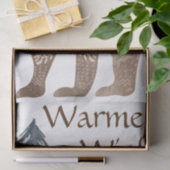 Warmest Wishes Scandi Beer in Forest Kerstmis Tissuepapier (Geschenk)