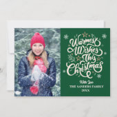 Warmest Wishes This Christmas Cute Family Photo Feestdagenkaart (Voorkant)