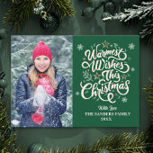 Warmest Wishes This Christmas Cute Family Photo Feestdagenkaart