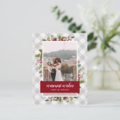 Warmest Wishes Winter Greenery Foto Feestdagenkaart (Staand voorkant)