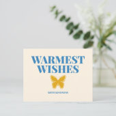 Warmest Wishes with Kindness Typography Postcard Briefkaart (Staand voorkant)