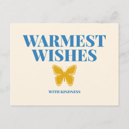 Warmest Wishes with Kindness Typography Postcard Briefkaart