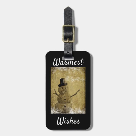 Warmest Wishes Zipper Pull Bagagelabel (Voorkant verticaal)
