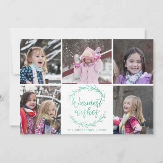 Warmest Wwish Wreater Photo Collage Feestdagenkaart (Voorkant)