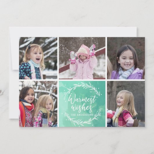Warmest Wwish Wreater Photo Collage Feestdagenkaart (Voorkant)