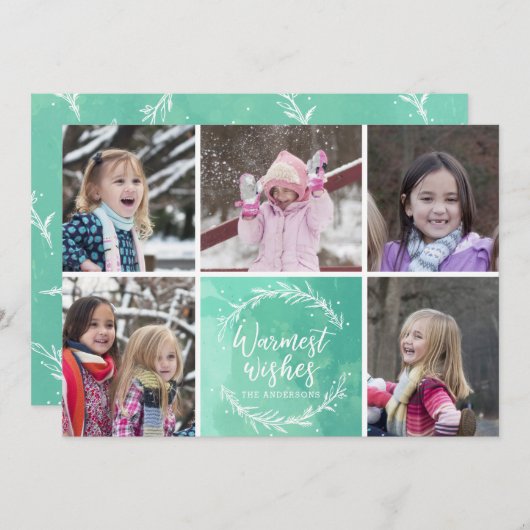 Warmest Wwish Wreater Photo Collage Feestdagenkaart (Voorkant / Achterkant)