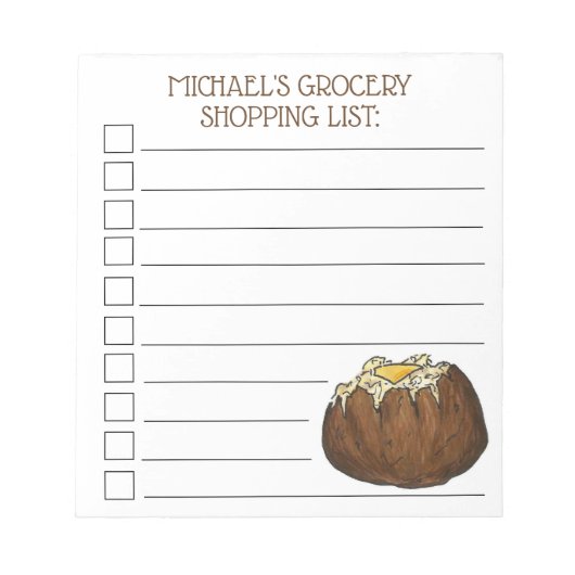 Warmgelijnde Idaho-aardappel - Aangepaste lijst va Notitieblok (Voorkant)