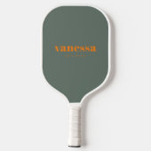 Warmgrijze Minimale Moderne Klassieke Naam Pickleball Paddle (Achterkant)