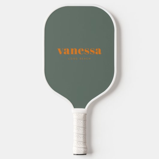 Warmgrijze Minimale Moderne Klassieke Naam Pickleball Paddle (Voorkant)