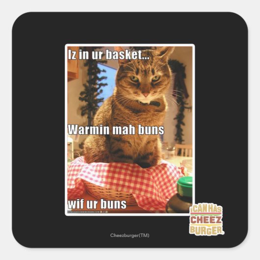 Warmin mah broodjes vierkante sticker (Voorkant)