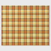 Warming geruite herfststof cadeaupapier (Vlak)