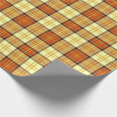 Warming geruite herfststof cadeaupapier (Hoek)