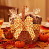 Warming geruite herfststof satijnen lint