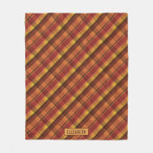 Warming Herfst Thema Geruite Patroon & Uw Tekst Fleece Deken (Voorkant)