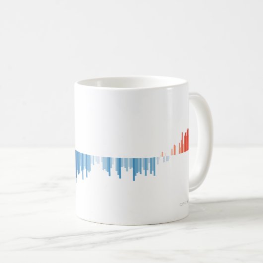 Warming Stripes Mug Bar Graph Koffiemok (Voorkant rechts)