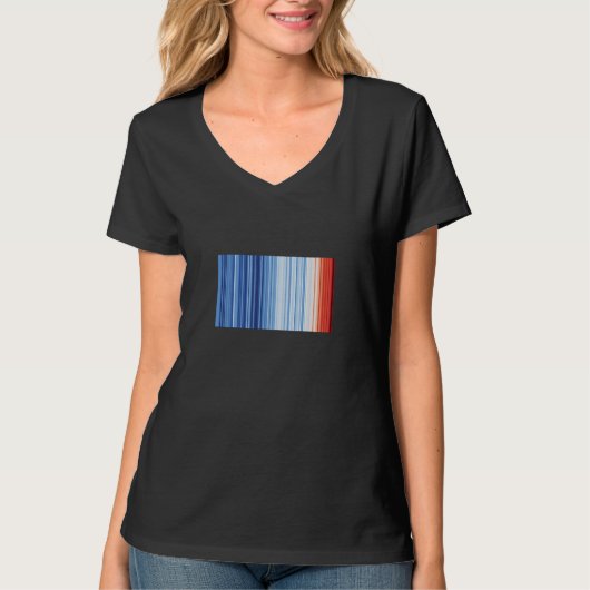 Warming Stripes Wereldtemperatuur Klimaatveranderi T-shirt (Voorkant)