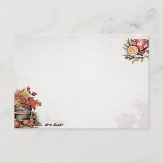 Warming Wassail Basic Blank Recept Kaart (Achterkant)