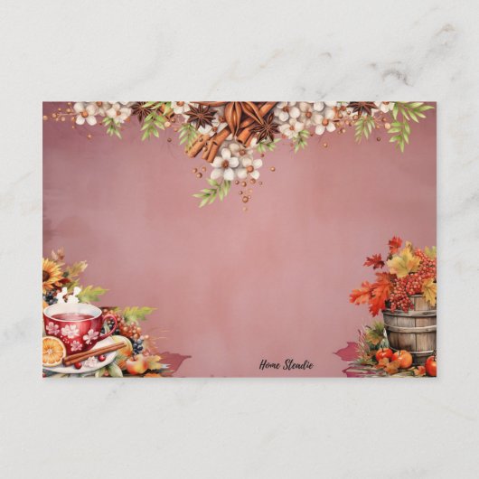 Warming Wassail Blank Recept Kaart (Achterkant)