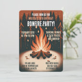Warming Woodland Kamplevuur Feestje Kaart (Staand voorkant)