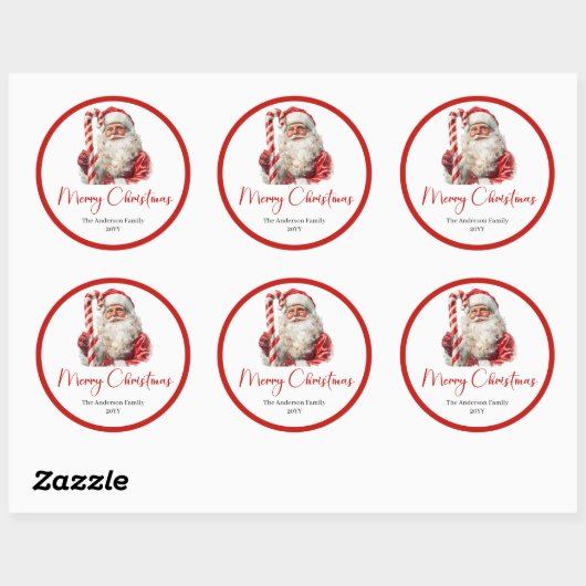 Warmish Santa Claus Cozy Christmas Gift Label (Vel)