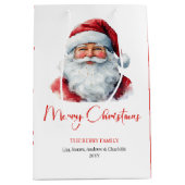 Warmish Santa Claus Cozy Red Green Holiday Chic Medium Cadeauzakje (Voorkant)