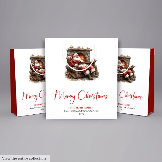 Warmish Santa Claus Trendy Modern Holiday Bag Medium Cadeauzakje